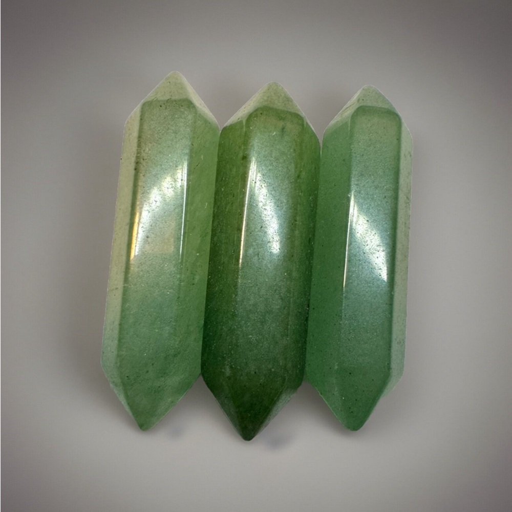 Lot 3 Mini Green Aventurine Crystal Wand Points 12.3 Grams
